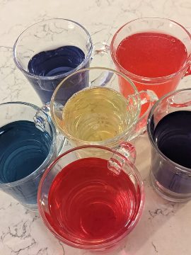 colorful result from pH experiment for kids