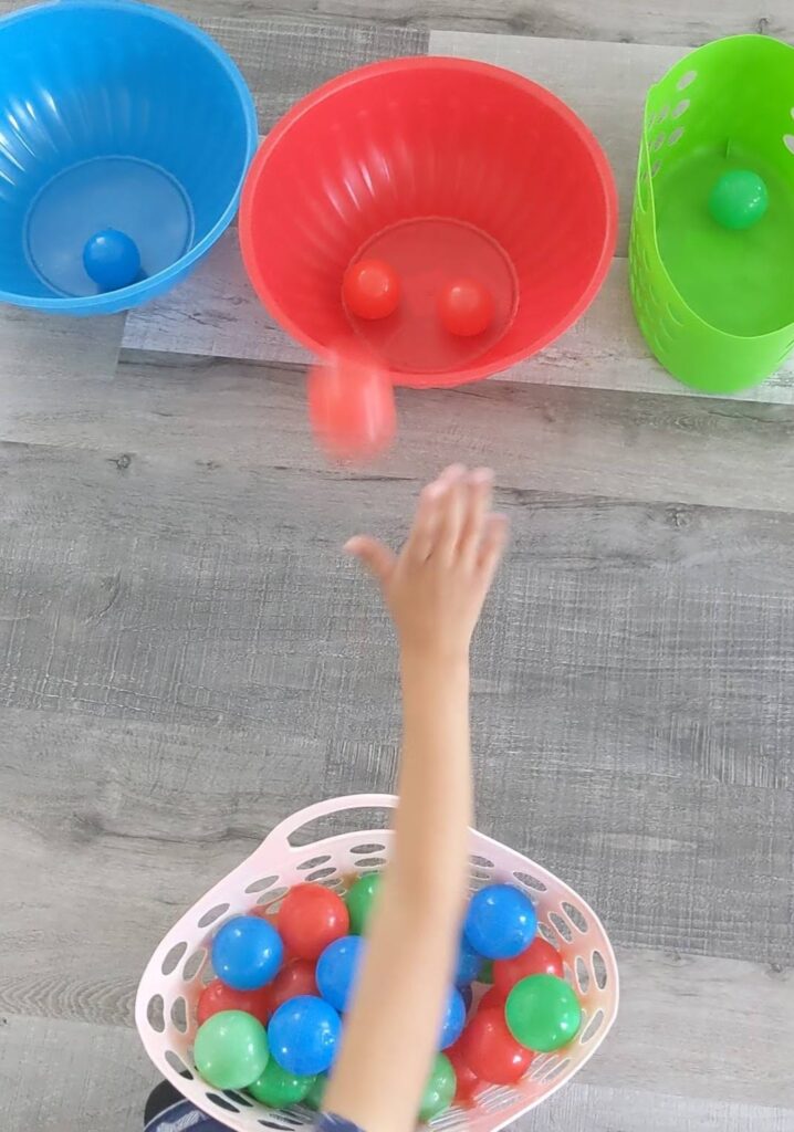 Ball throw indoor activity for kids