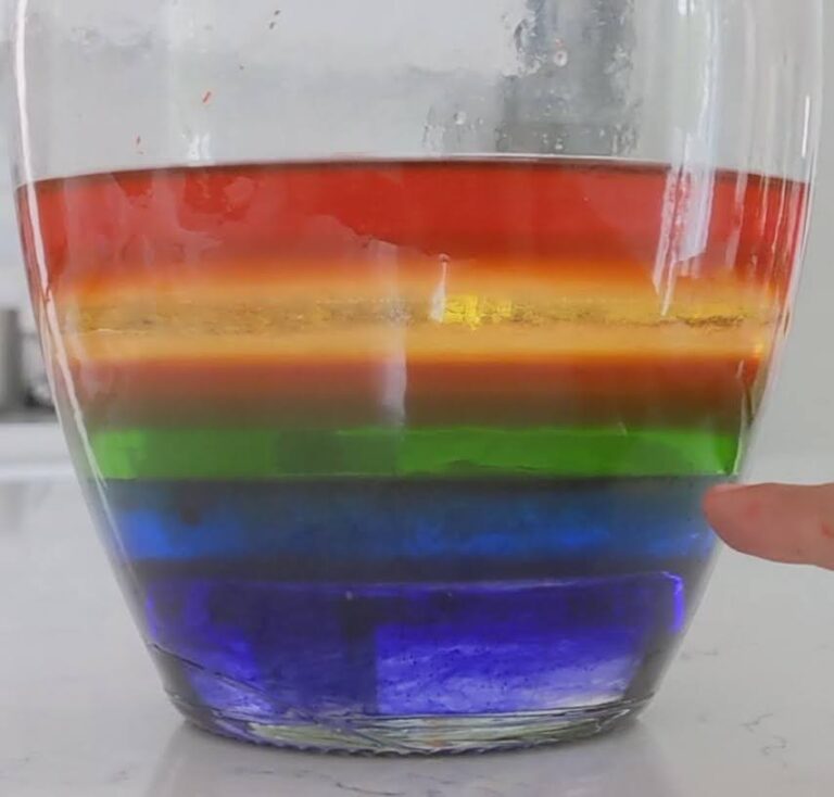 Liquid rainbow experiment